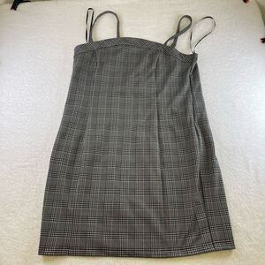 NWT Forever 21 Plus Cami Dress Plaid Knit XL Black White